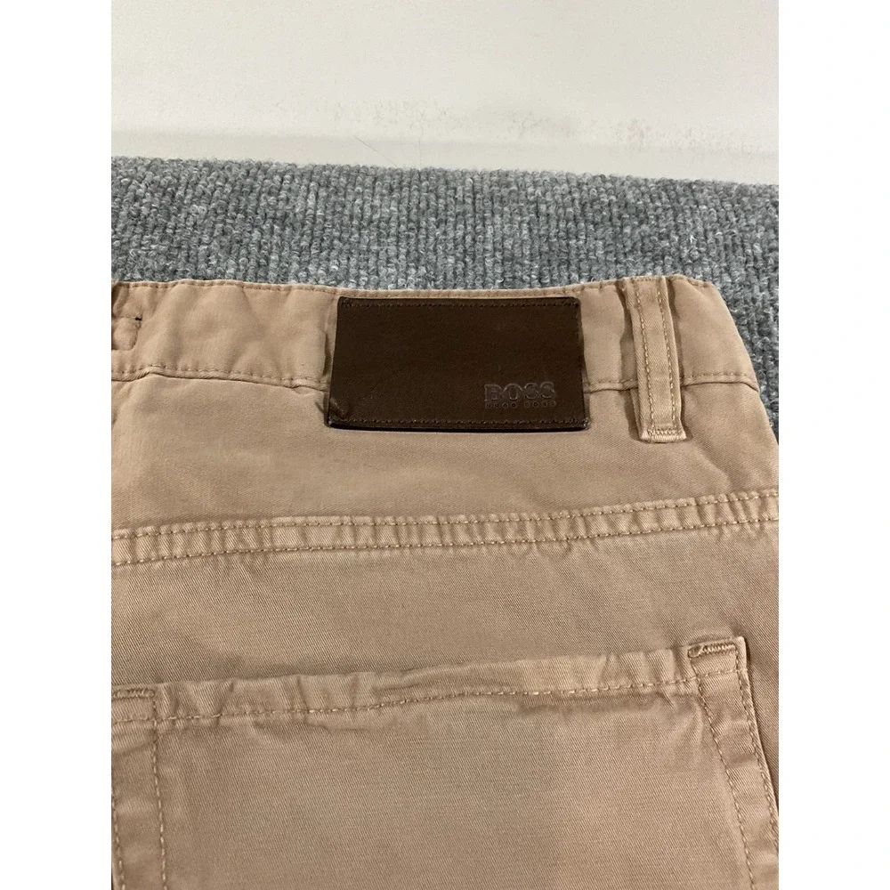 Hugo Boss Pants Mens 31x34 Stretch Chino Brown Tan Slim Casual Designer